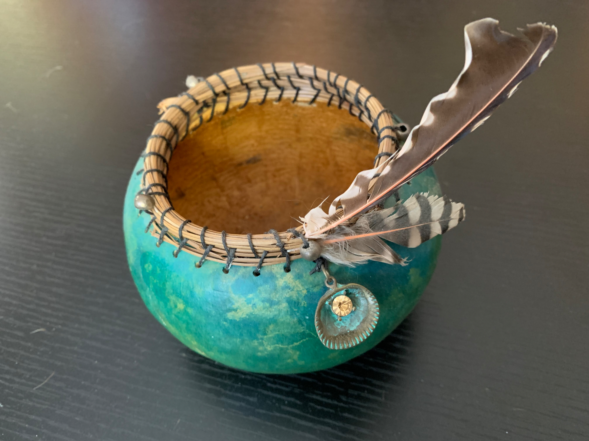Turquois with Flicker Feathers 2
